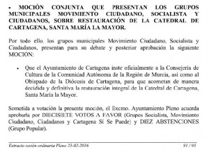 Pleno Ayto Cartagena 25.02.2016