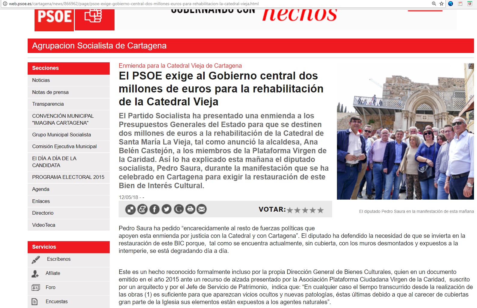 Fuente imagen: Agrupación Socialista Cartagena